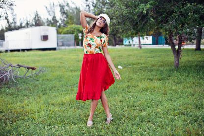 Red ruffled skirt - Image 4
