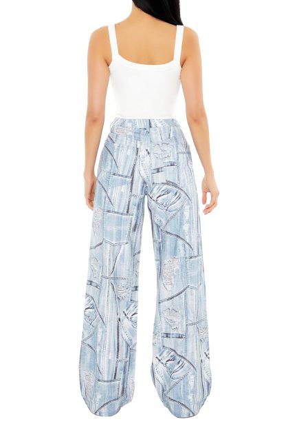 Retro high waist slim graffiti casual trousers - Image 2