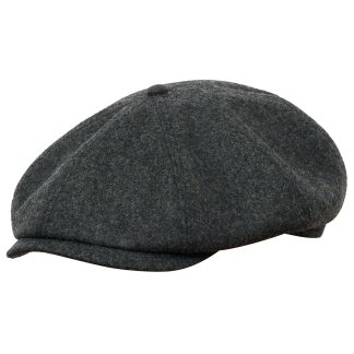 Dark gray wool newsboy cap