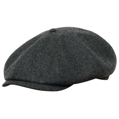 Dark gray wool newsboy cap
