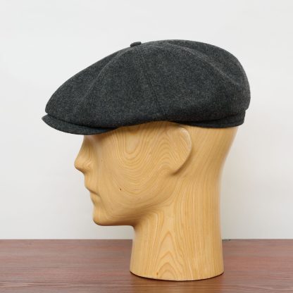 Dark gray wool newsboy cap - Image 4
