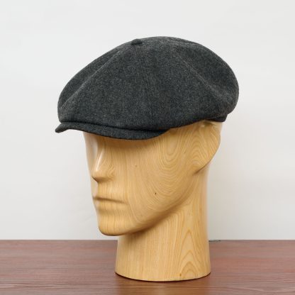 Dark gray wool newsboy cap - Image 3