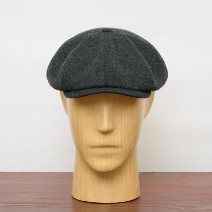 Dark gray wool newsboy cap - Image 2