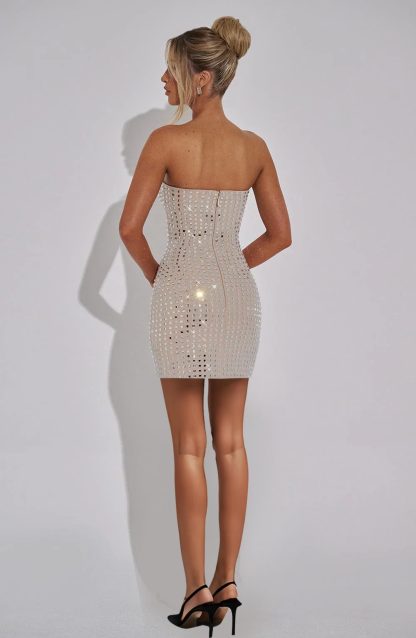 Silver Sequined Bandeau Mini Skirt - Image 2