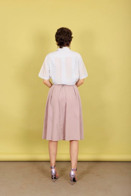Light pink high-waisted midi skirt with wide pockets - Image 11
