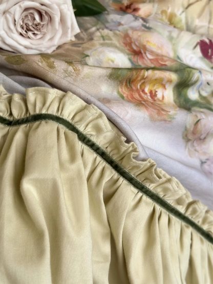 Palace Oil Painting Floral Satin Bedding Set - Image 5