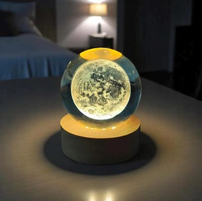 Inner-carved crystal moon night light ornament - Image 2