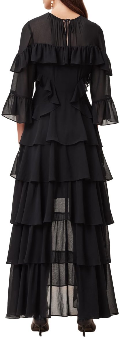 Black multi-layered ruffled irregular dress - Image 7