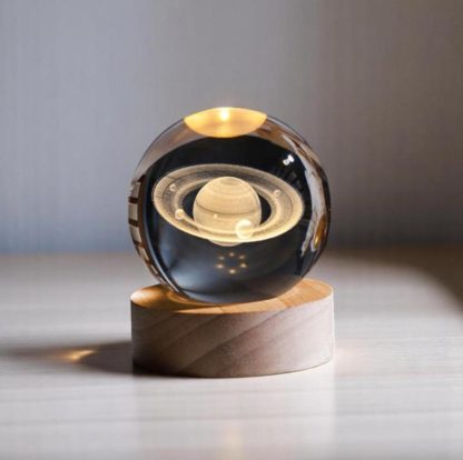Inner-carved crystal Saturn night light ornament - Image 6