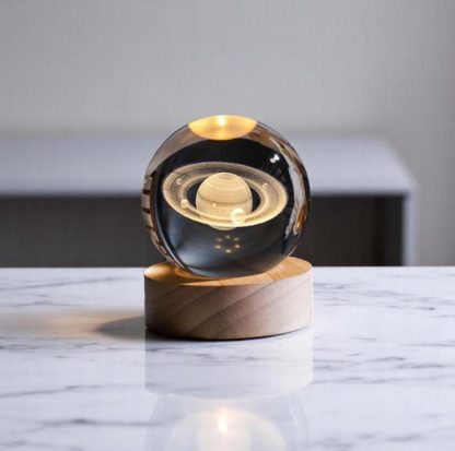 Inner-carved crystal Saturn night light ornament - Image 4