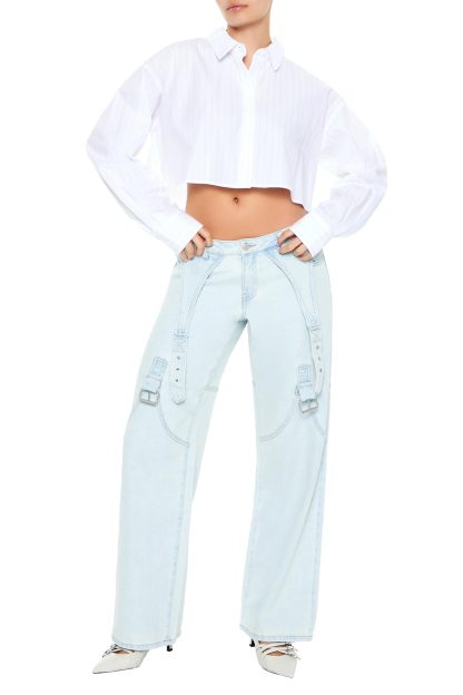 Hot girl style high waist slimming casual trousers with laces