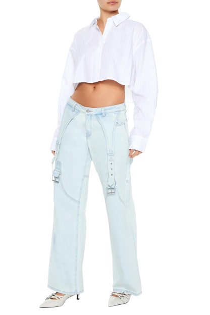 Hot girl style high waist slimming casual trousers with laces - Image 3