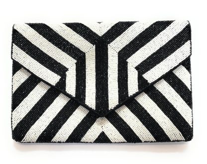 Minimalist geometric contrast beaded envelope bag - Image 7