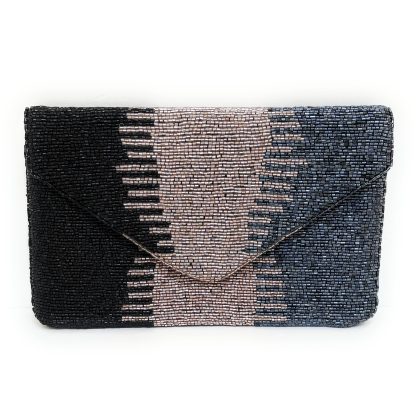 Minimalist contrast color hand-beaded envelope bag - Image 11