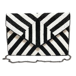 Minimalist geometric contrast beaded envelope bag