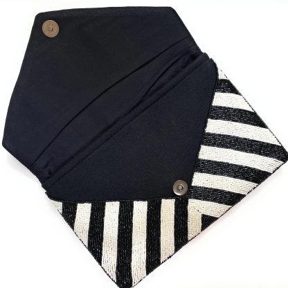 Minimalist geometric contrast beaded envelope bag - Image 5