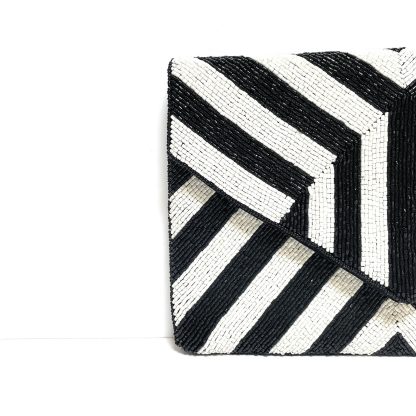 Minimalist geometric contrast beaded envelope bag - Image 3