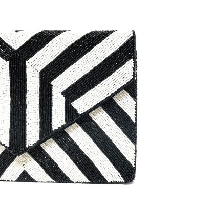 Minimalist geometric contrast beaded envelope bag - Image 2