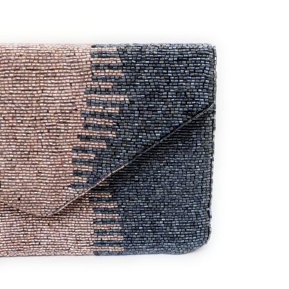 Minimalist contrast color hand-beaded envelope bag - Image 6