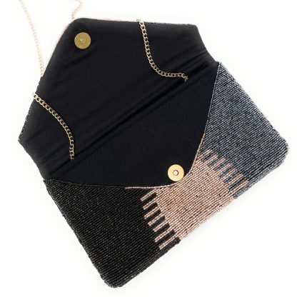 Minimalist contrast color hand-beaded envelope bag - Image 4