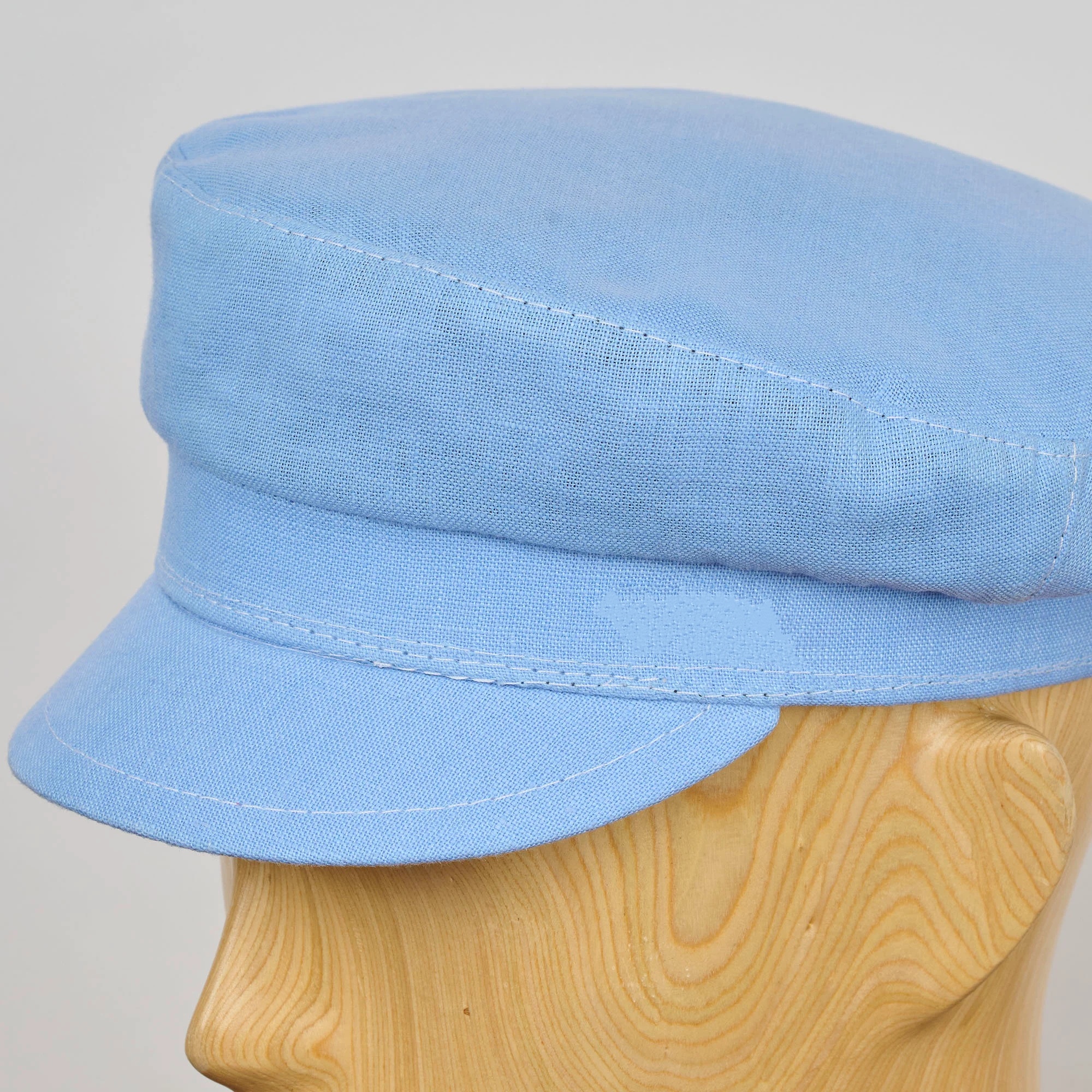 Fresh light blue linen beret - Image 6