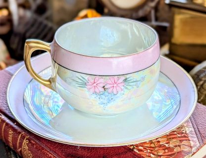 Colorful hand-painted floral cup and saucer set - Image 7