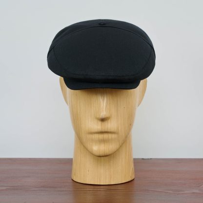 Classic Black Linen Newsboy Cap - Image 2