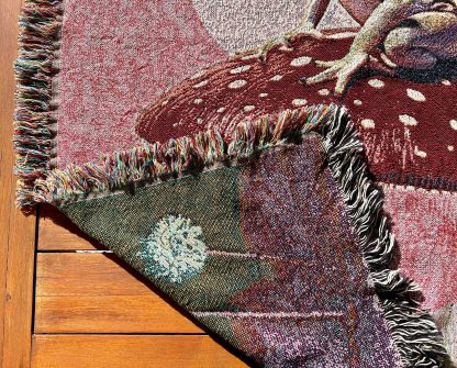 Natural style frog mushroom jacquard blanket - Image 6