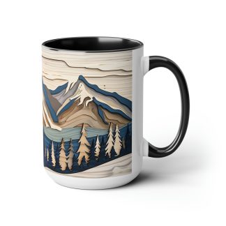 Layered mountain relief mug