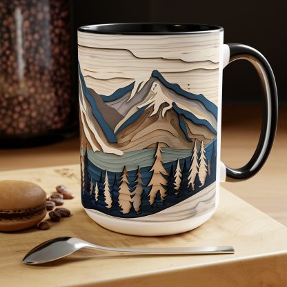 Layered mountain relief mug - Image 4