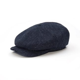 Vintage Herringbone Tweed Newsboy Hat