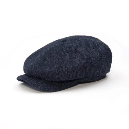 Vintage Herringbone Tweed Newsboy Hat