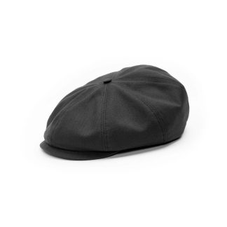 Simple classic black retro newsboy cap