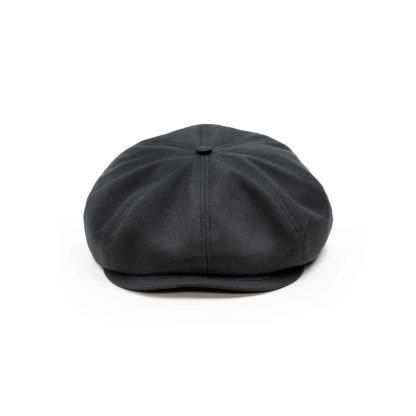 Simple classic black retro newsboy cap - Image 5