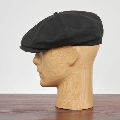 Simple classic black retro newsboy cap - Image 2