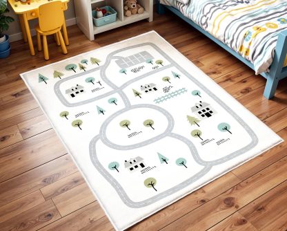 Nordic style town road children's carpet - Image 5