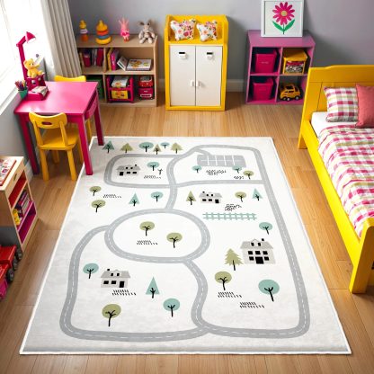 Nordic style town road children's carpet - Image 3