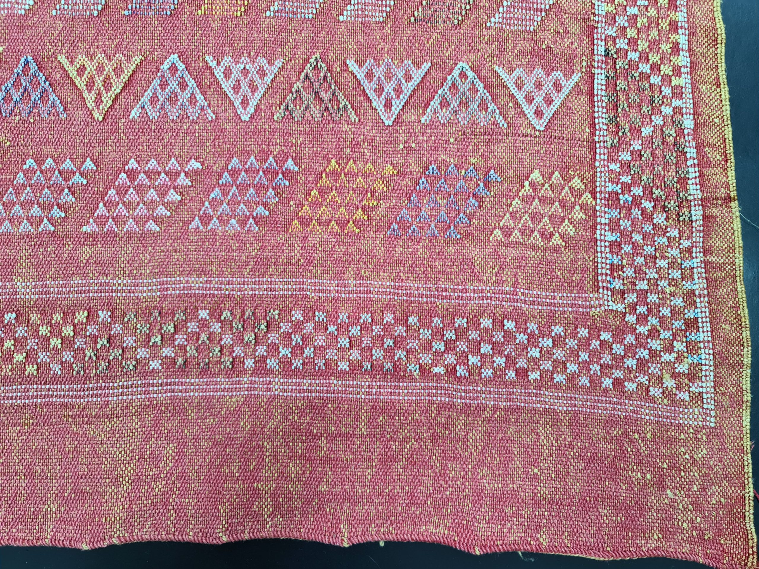 Pink and orange gradient geometric handmade carpet - Image 2