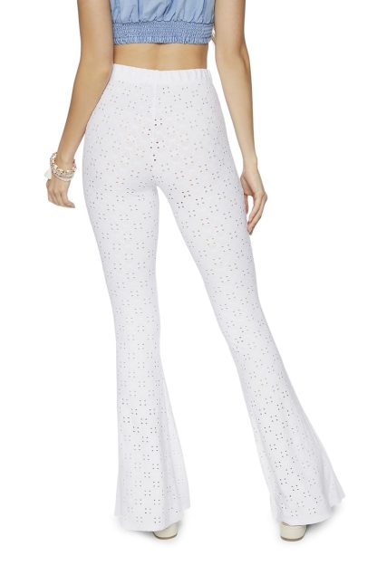 White hollow flared casual pants - Image 5
