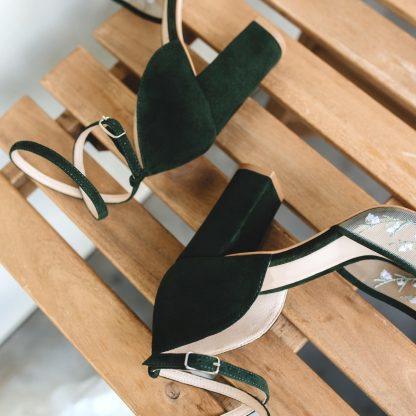 Forest Secret Embroidery Chunky Heel High Heels - Image 4