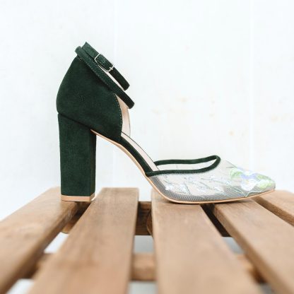 Forest Secret Embroidery Chunky Heel High Heels - Image 2