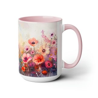 Watercolor floral mug