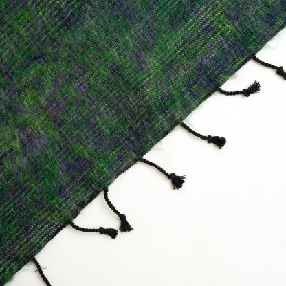 Forest Green and Purple Mixed Tassel Throw Blanket - Image 5