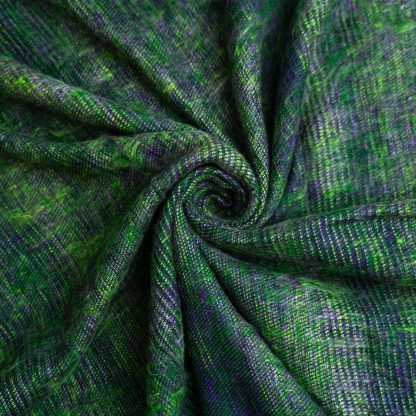 Forest Green and Purple Mixed Tassel Throw Blanket - Image 3