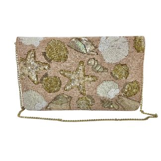 Ocean Secret Hand-Beaded Clutch