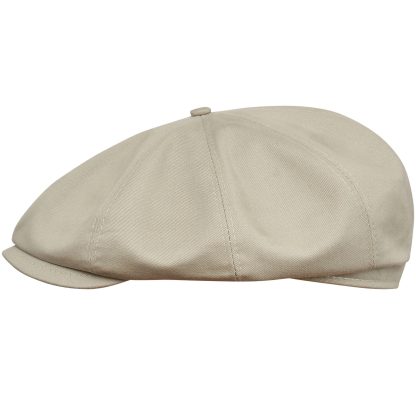 Light beige cotton newsboy cap - Image 6