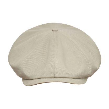 Light beige cotton newsboy cap - Image 4