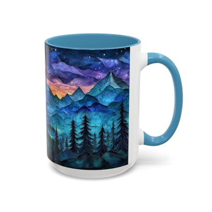Starry sky and mountain painted mug - Image 4