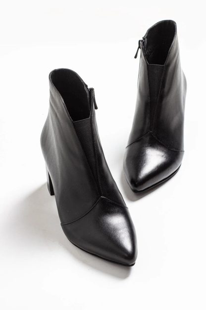 Classic black pointed toe stiletto boots