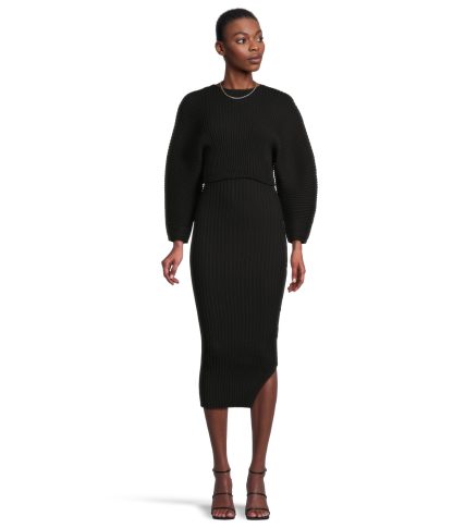 Black knitted skirt suit - Image 4